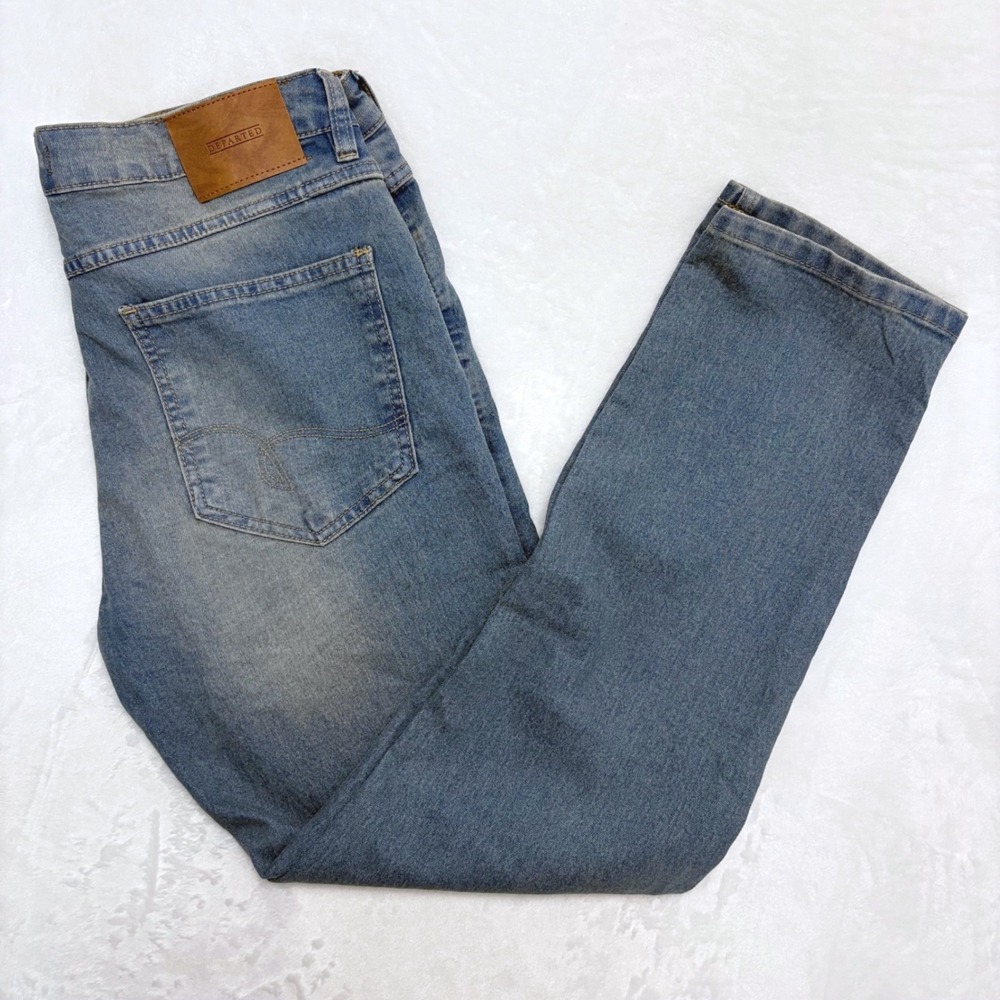 Departed Premium Denim Men's Slim Fit Jeans Blue Wash Size 32x30 (Actual‎ 33x28)